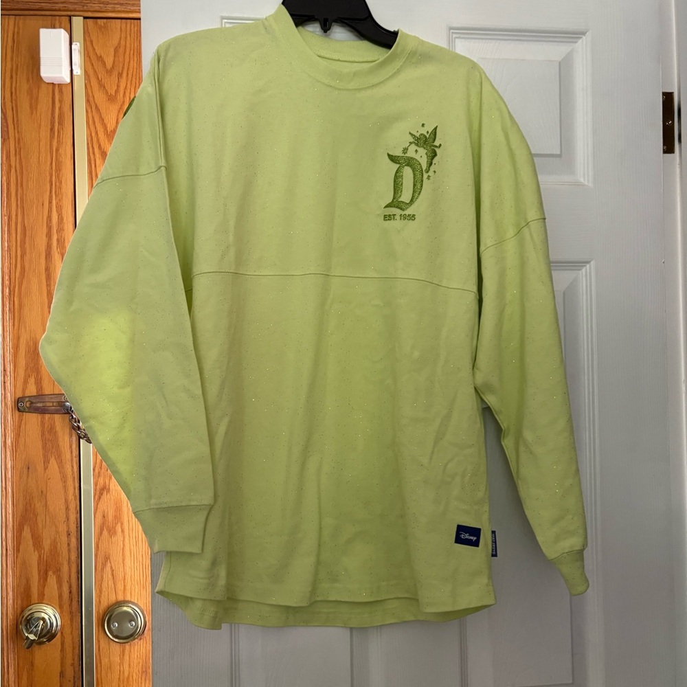 Tinker Bell Disney Light Green Sweatshirt with Logo-Spirit Jersey